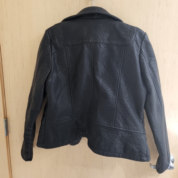 Steve Madden Faux Leather Jacket, Size L, Black - Picture 2 of 7